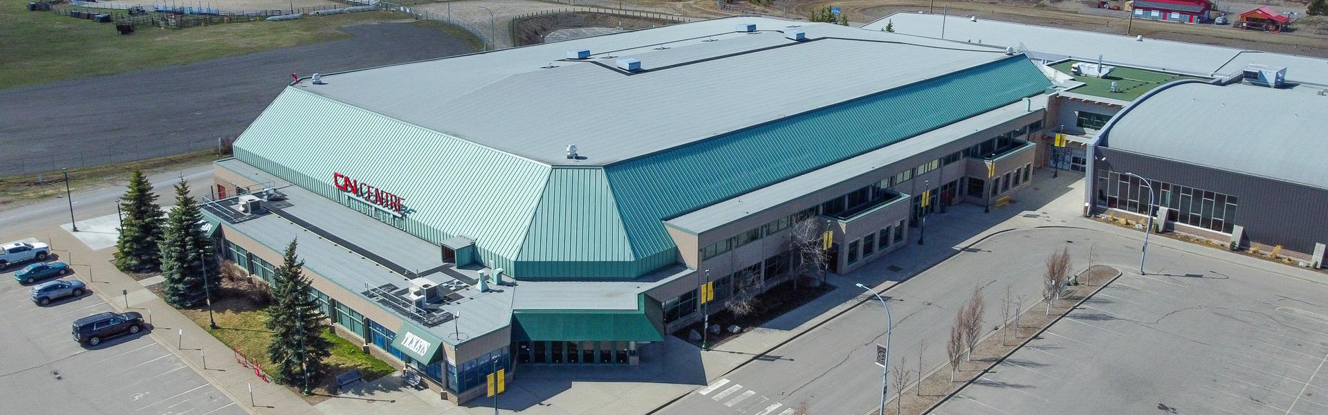 Aerial view of the CN Centre arena