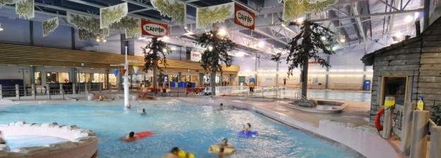 Prince George Aquatic Centre. Shot taken from behind wavepool facing sauna and streamroom