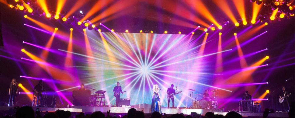 Silhouette of concert goers watching yet another a performance at the CN Centre.