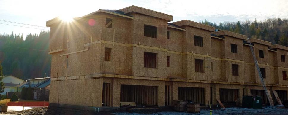 Photograph of multi-family housing under construction in Prince George.