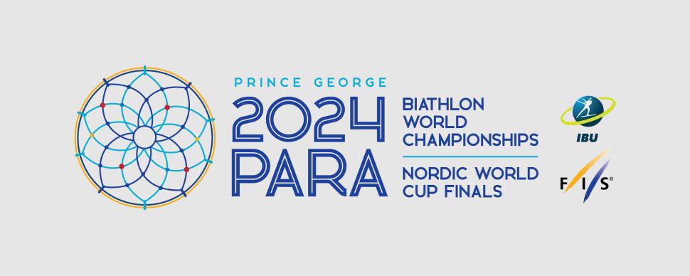 Blue and yellow logo that reads: 2024 Para Biathlon World Championships Nordic World Cup Finals