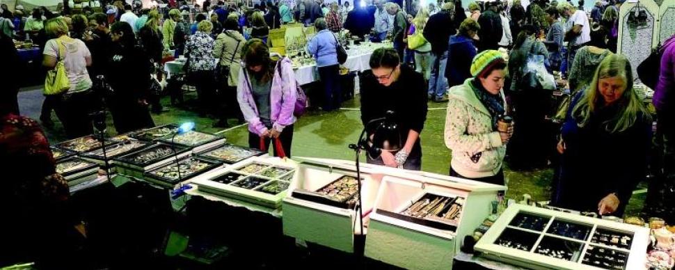 Shoppers enjoying the Antique Fair