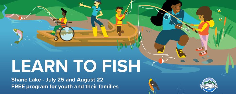 Poster with children enjoying and learning how to fish