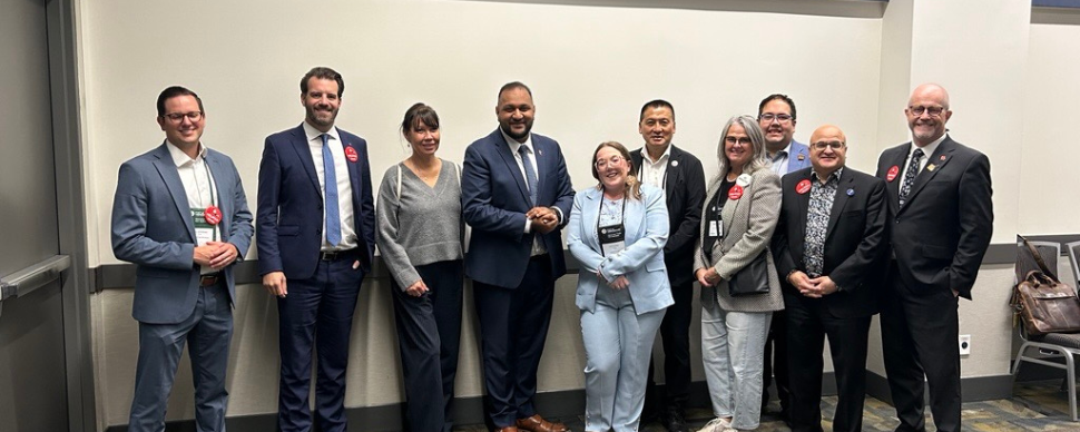Members of council, Lheidli T'enneh Chief Dolleen Logan, and provincial elected officials at the Union of BC Municipalities convention