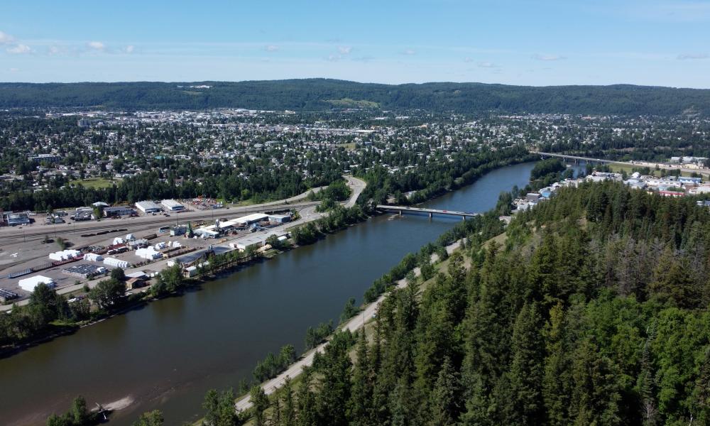 View of Nechako River and the City of Prince George from the cutbanks.