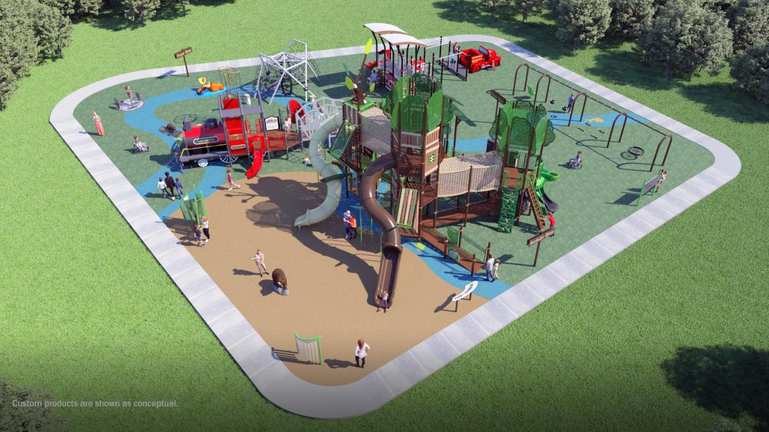 An overhead view of a playground concept design.