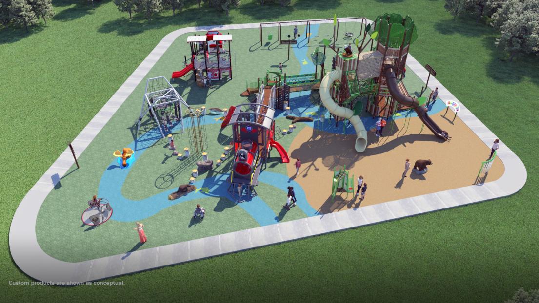 An overhead view of a playground concept design.