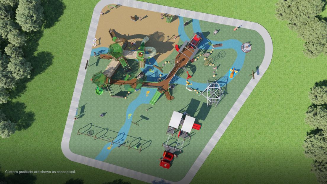 An overhead view of a playground concept design.