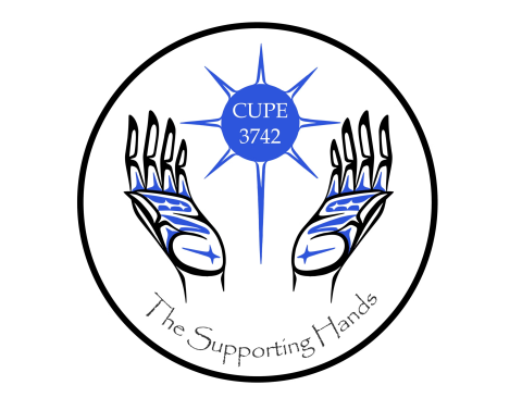 CUPE 3742 logo with supporting hands